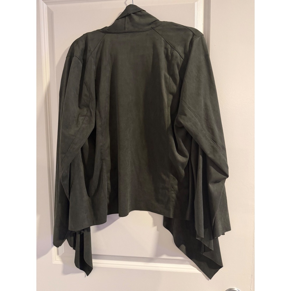 TORRID Olive Green Suede Drape Front Waterfall Cardigan Jacket Plus Size2X 18 20 - Picture 5 of 5